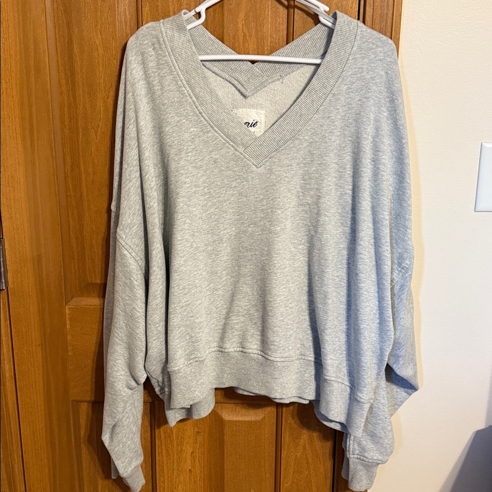 Aerie Cream Textured Knit Sweater